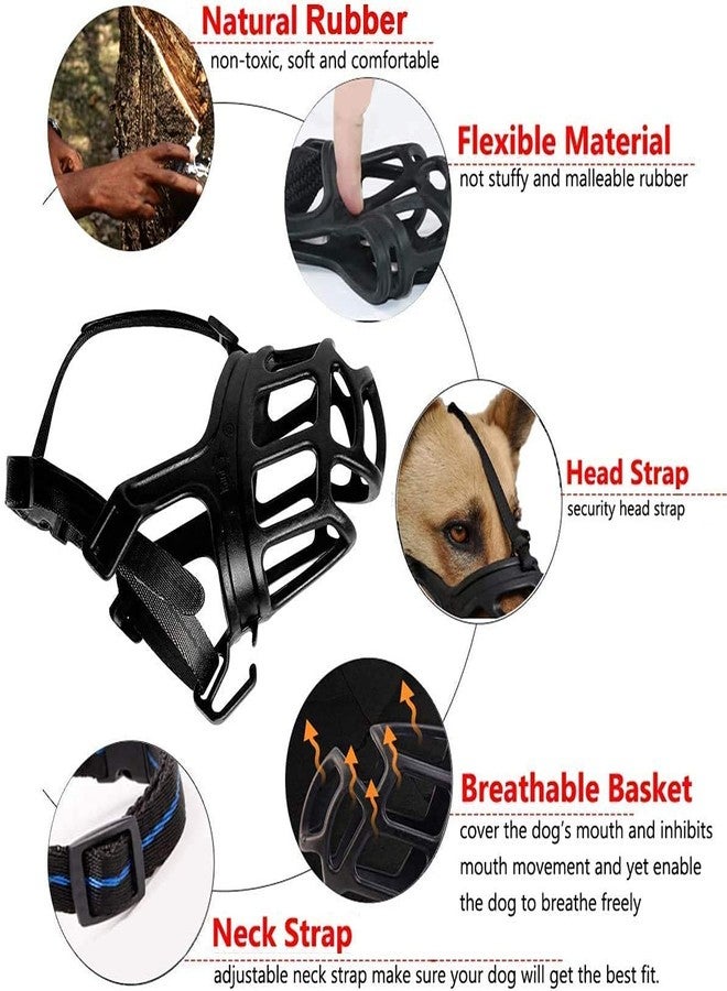 D&C PAWS Dogs Muzzle Mouth Cover Anti Biting Dog with Adjustable Nylon Strap Muzzle Cum Mouth Cover Cum Basket Cage, Ideal for Aggressives Dogs and Puppies - Image 3